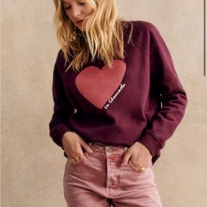 Sezane La Chamade Burgundy Sweatshirt